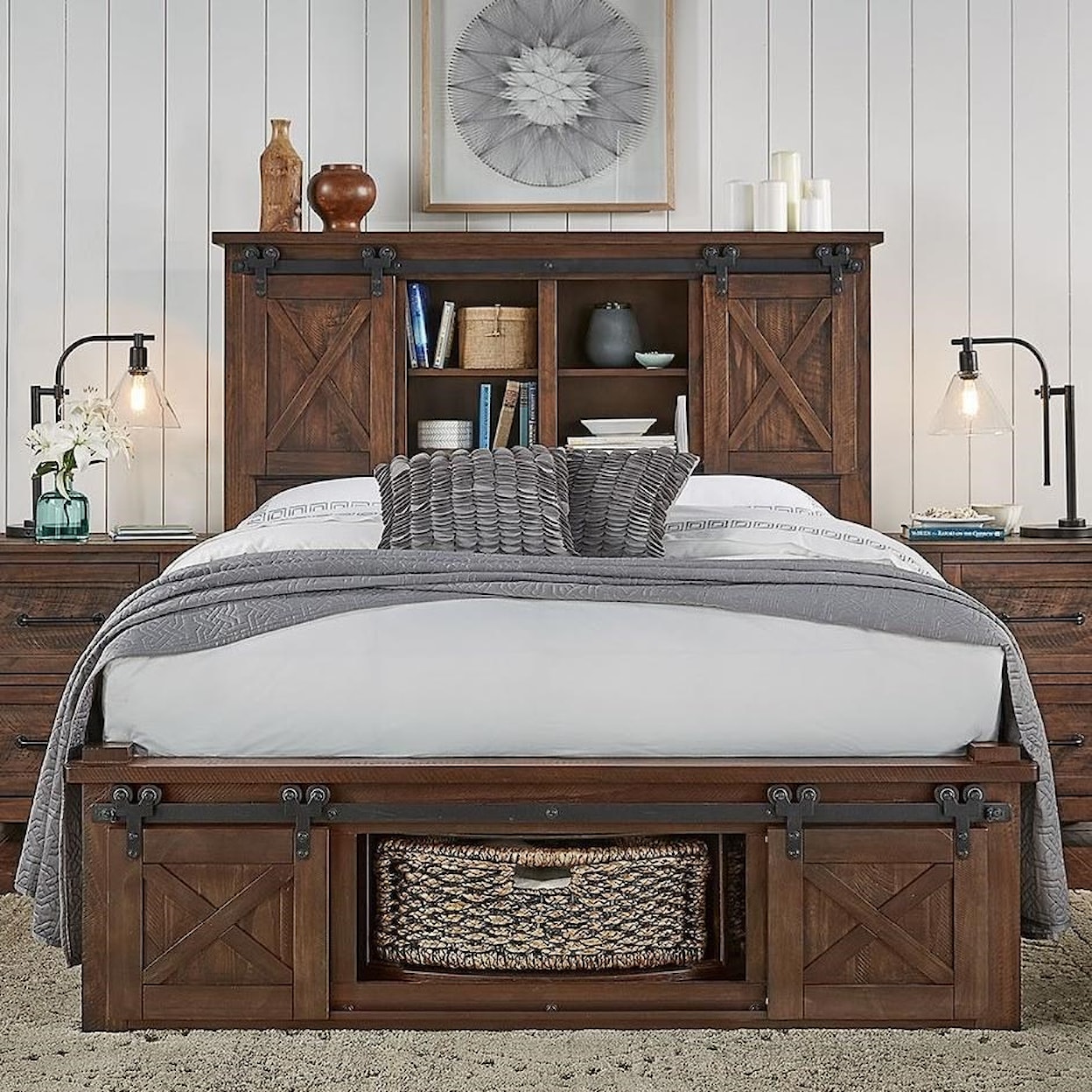 A-A Sun Valley King Bed with Rotating Storage