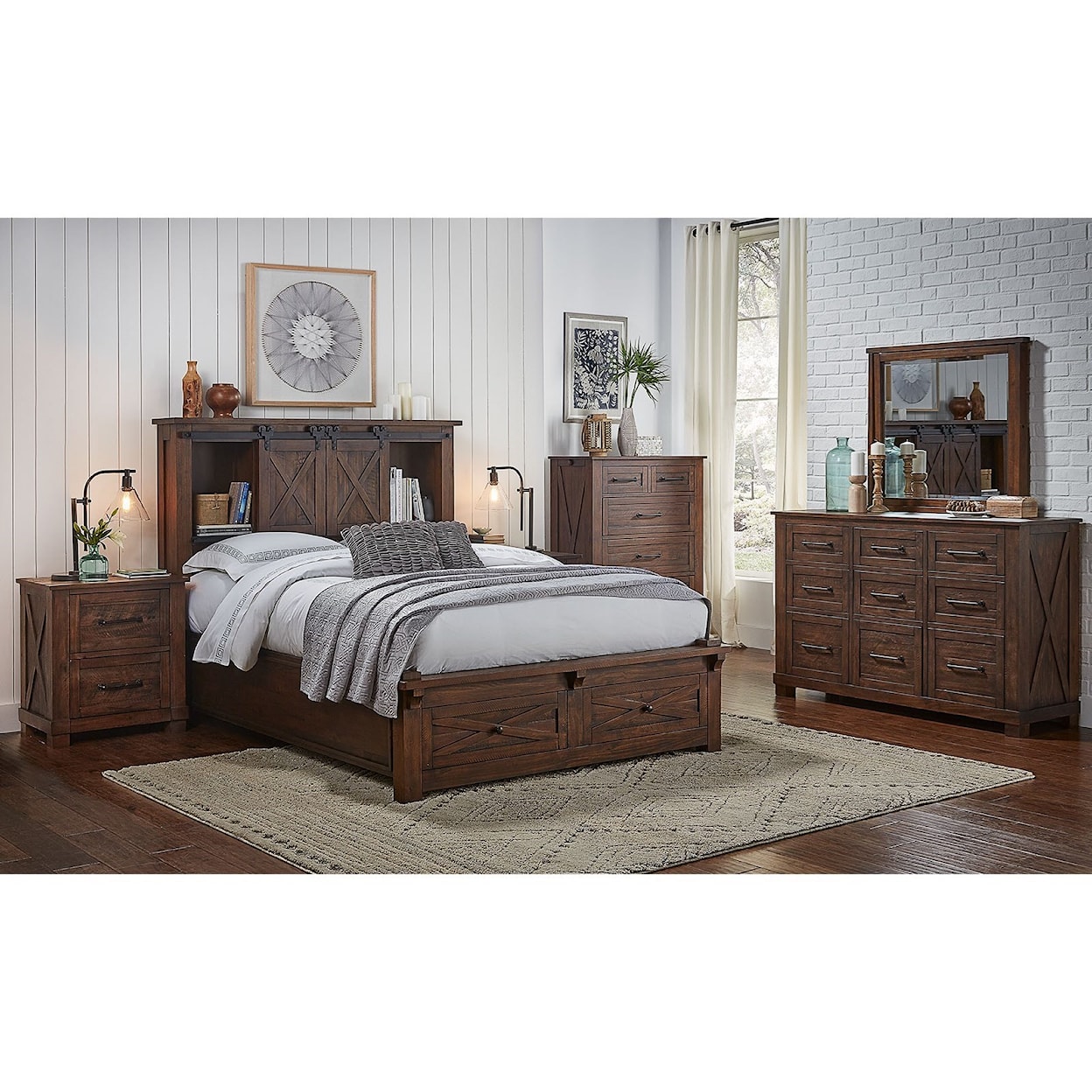AAmerica Sun Valley California King Bed with Footboard Bench