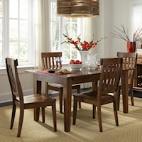 Vers-A-Table with 4 Slat-Back Side Chairs