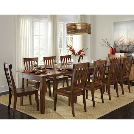 Vers-A-Table with 6 Ladderback Side Chairs