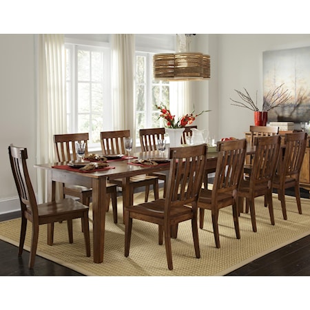 Vers-A-Table with 6 Ladderback Side Chairs