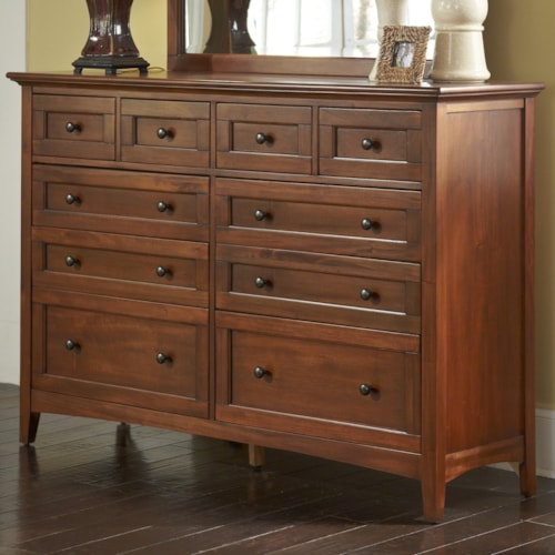 Transitional 10-Drawer Dresser with Felt Lined Top Drawers