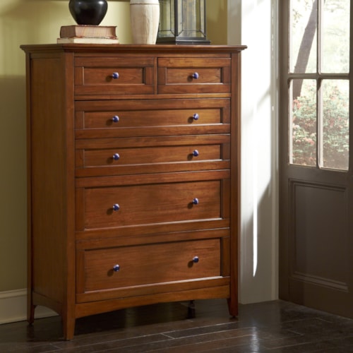 Transitional 6-Drawer Chest with Felt Lined Top Drawers