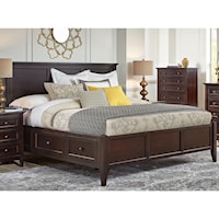 Transitional California King Bed with 6 Storage Drawers