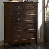 Transitional 6-Drawer Chest with Felt Lined Top Drawers