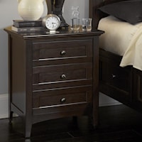 Transitional 3 Drawer Night Stand with Cord Managment