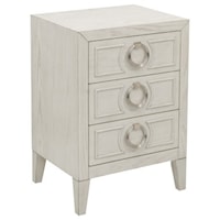 White accent Nightstand with Silver Loop Hardware
