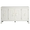 Accentrics Home Sideboards and Buffets Modern Geometric White 4 Door Credenza