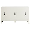 Accentrics Home Sideboards and Buffets Modern Geometric White 4 Door Credenza