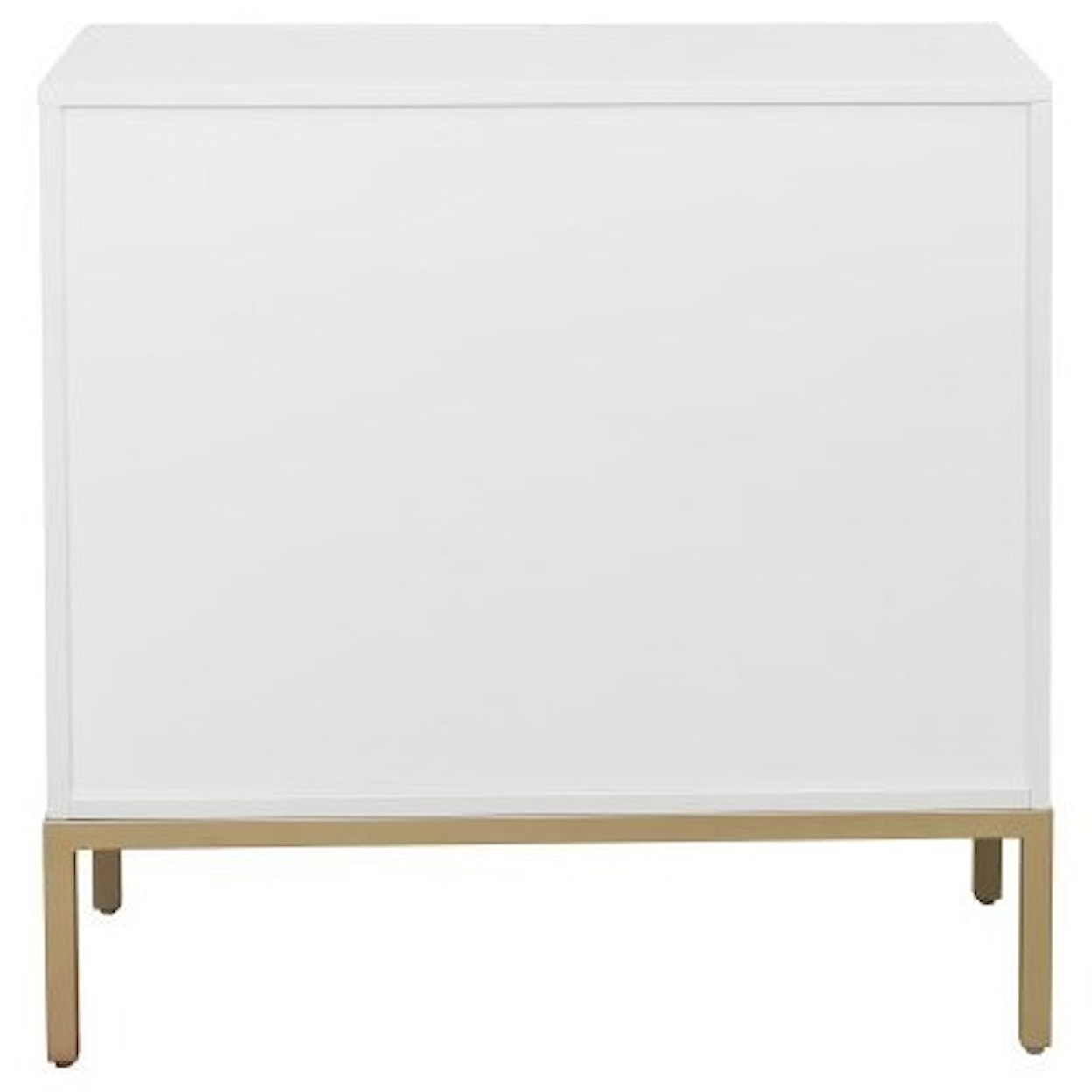 Accentrics Home Small Space Metal Base White Door Cabinet