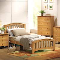 Twin Slatted Headboard & Footboard Bed