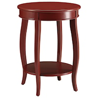 Traditional Round Side Table with Open Shelf