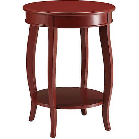Traditional Round Side Table with Open Shelf