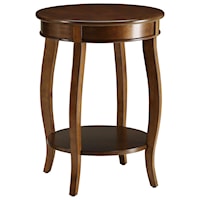 Traditional Round Side Table with Open Shelf