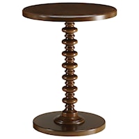 Transitional Side Table with Turned Pedestal Base