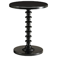 Transitional Side Table with Turned Pedestal Base