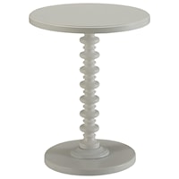 Transitional Side Table with Turned Pedestal Base