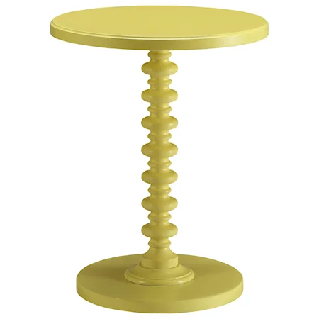 Transitional Side Table with Turned Pedestal Base