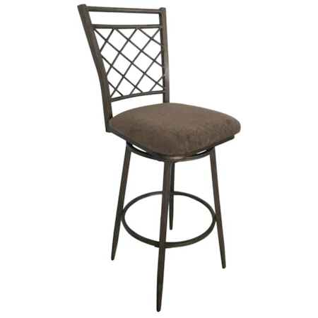 Set of 2 Swivel Bar Stools with Upholstered Seat