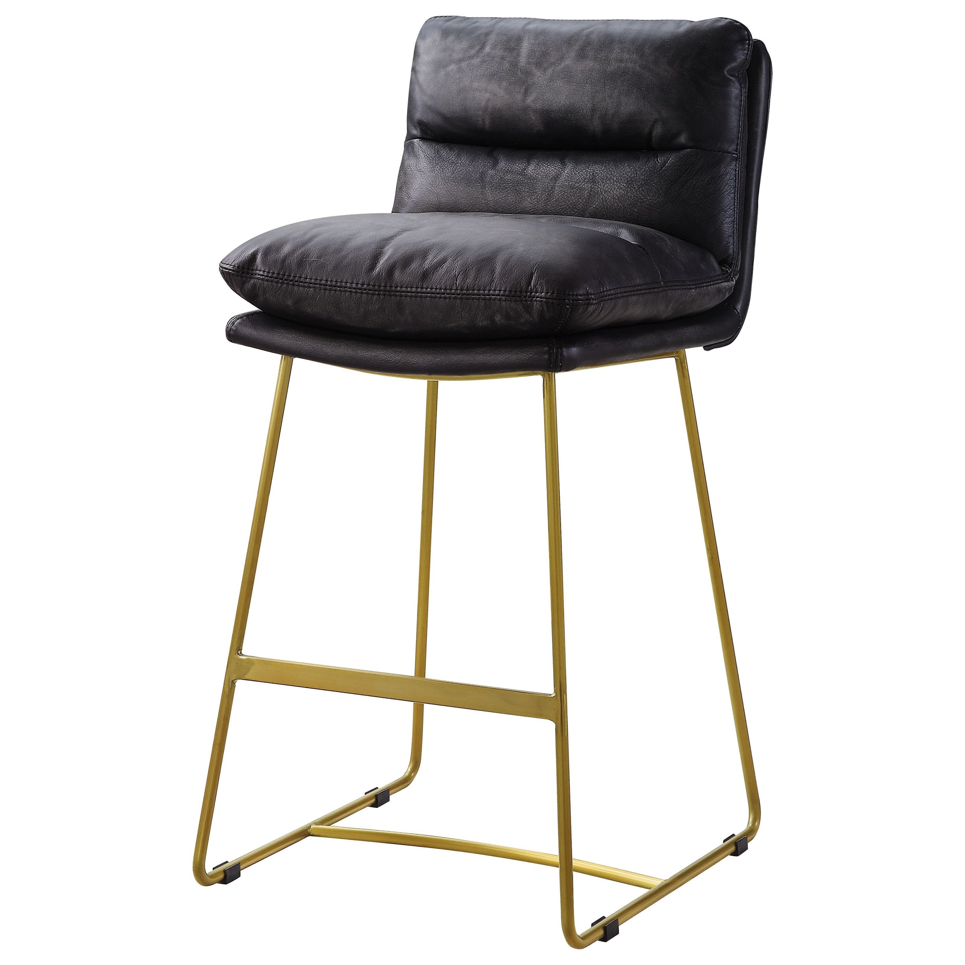 Acme Furniture Alsey 96400 Antique Black Top Grain Leather Counter