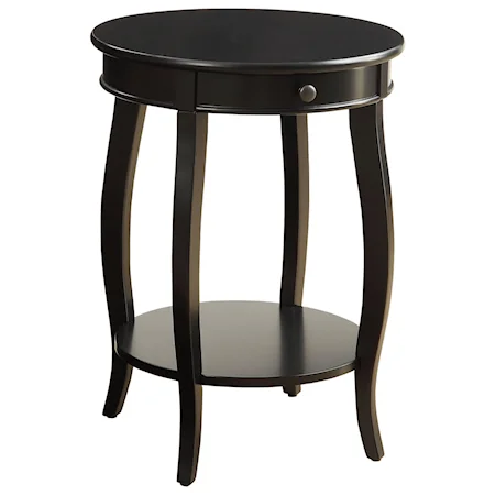 Traditional Round 1-Drawer End Table