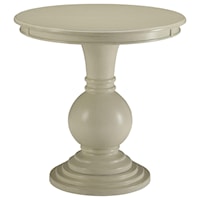 Traditional Round Accent Table with Ball Pedestal Base