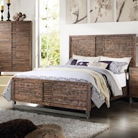 Contemporary California King Bed With Metal Legs