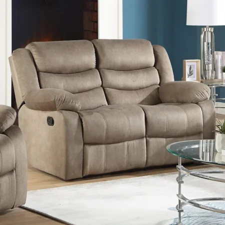 Casual Motion Loveseat with External Latch Handle