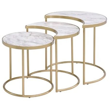 Contemporary 3 Piece Nesting Tables Set