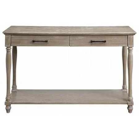 Relaxed Vintage Sofa Table with Drawers