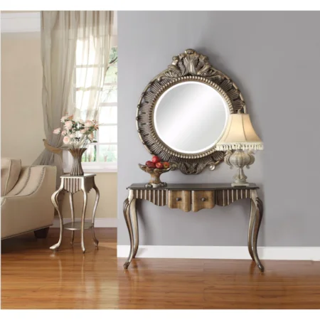 Traditional Accent Mirror with Bronze Finish