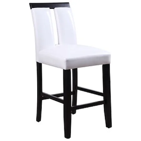 White Faux Leather Counter Height Chair