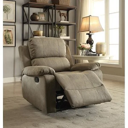 Casual Motion Recliner with Pillow Arms