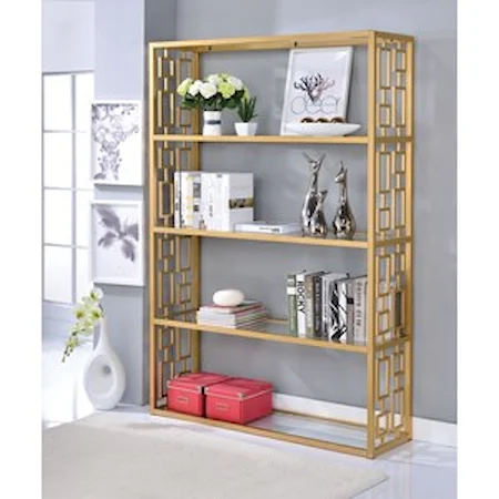 Glam Bookshelf with Gold Finish