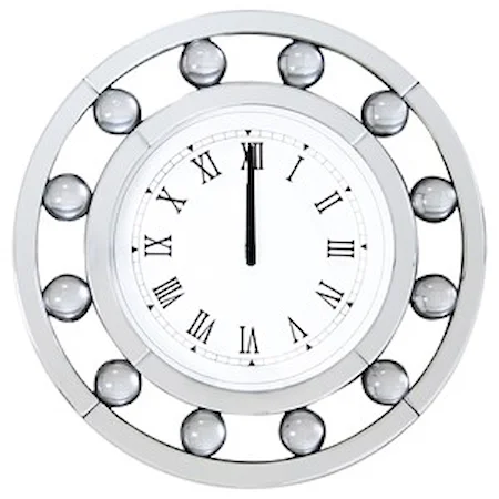 Wall Clock with Mirror Frame