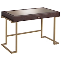 Contemporary 1-Drawer Desk with Crocodile PU Case