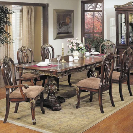 Traditional 7-Piece Dining Table and Chair Set