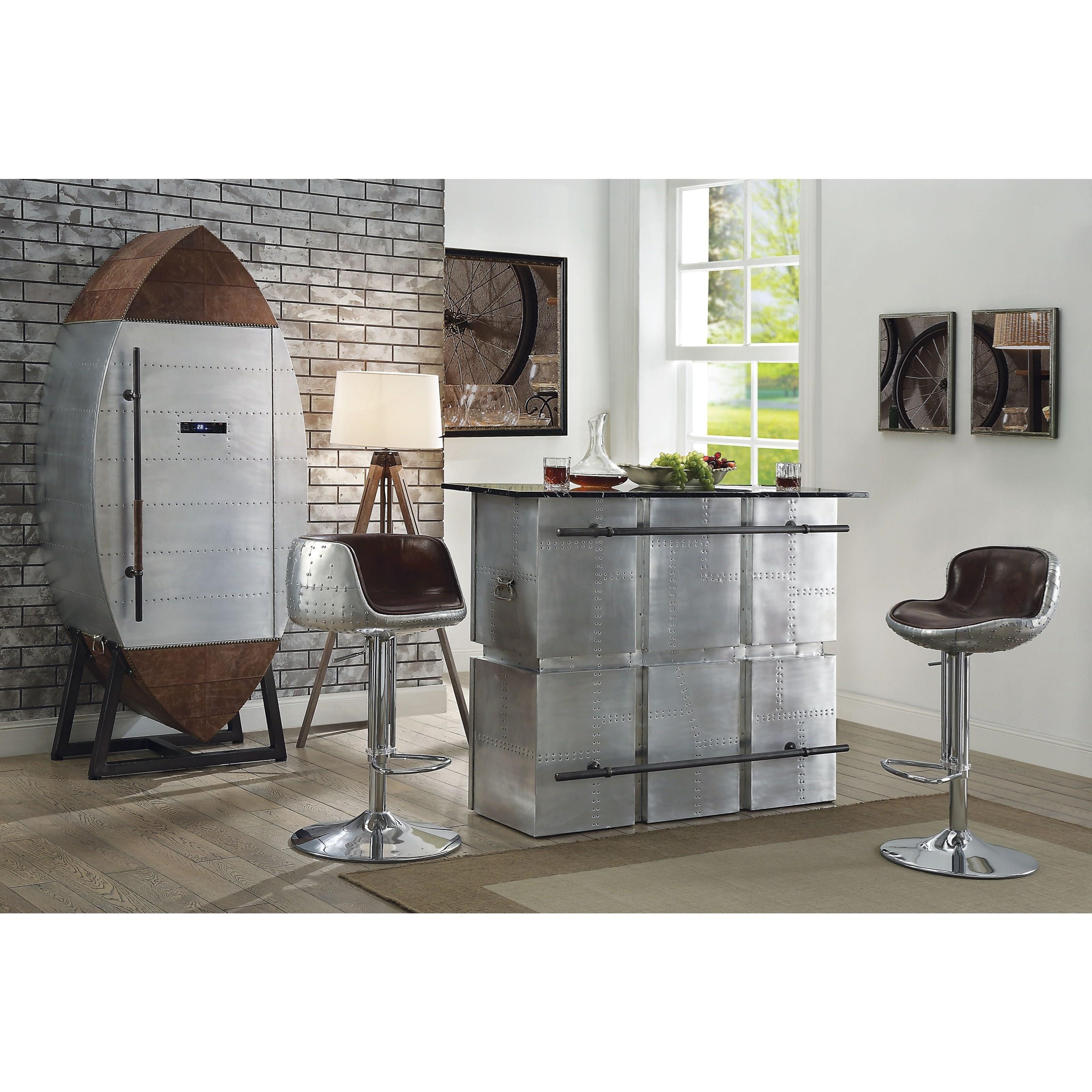 Acme Furniture Brancaster 97195 Wine Cooler Cabinet A1 Furniture Mattress Bar Cabinets