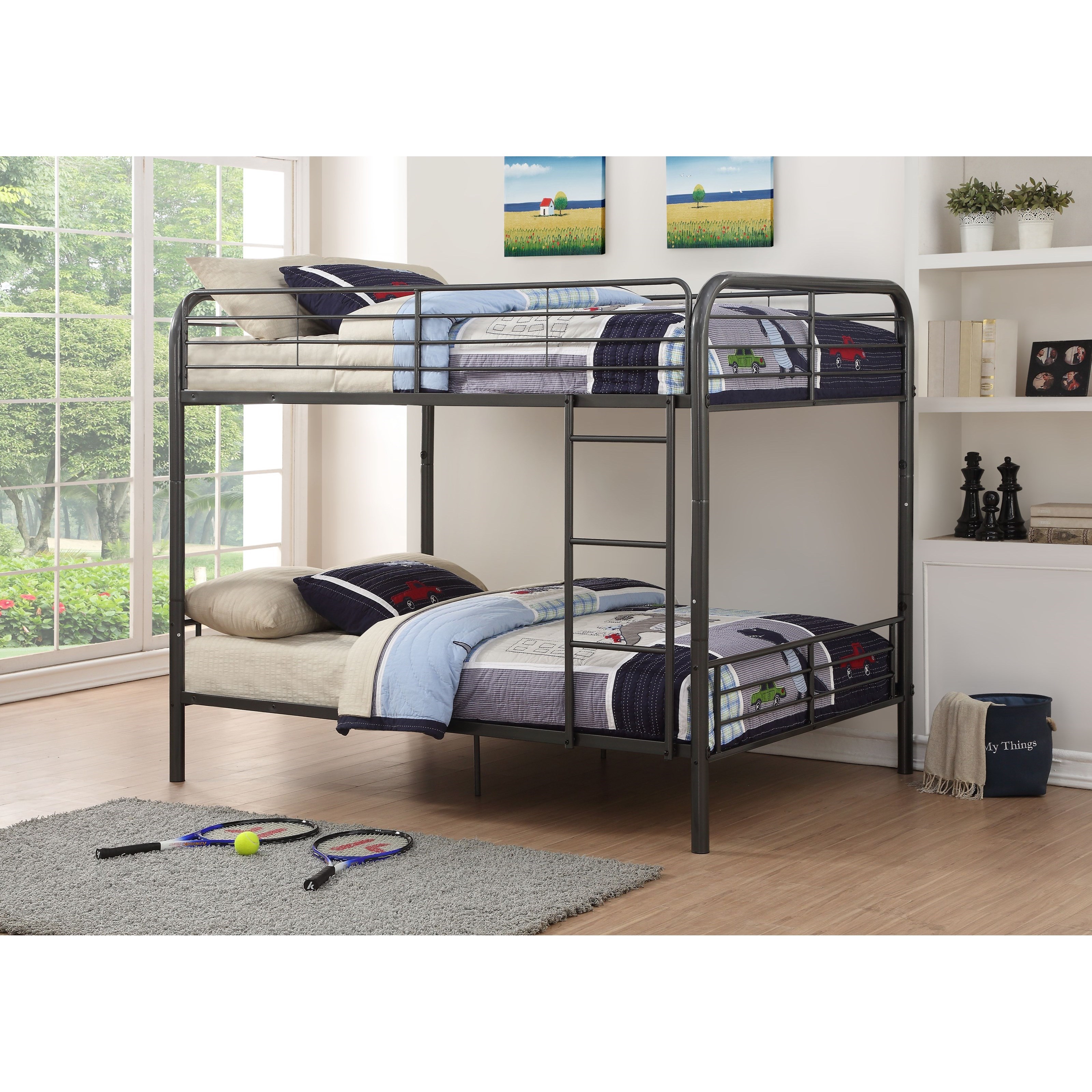 Acme Furniture Caius 37605 Metal Twin XL over Queen Bunk Bed A1 Furniture Mattress Bunk Beds