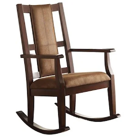 Transitional Rocking Chair with Upholstered Seat and Back