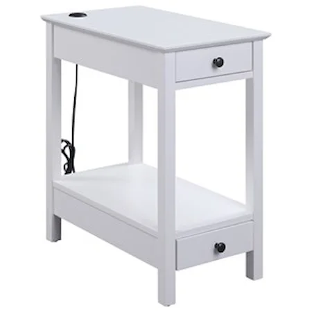 Casual Side Table with USB Charging Dock 