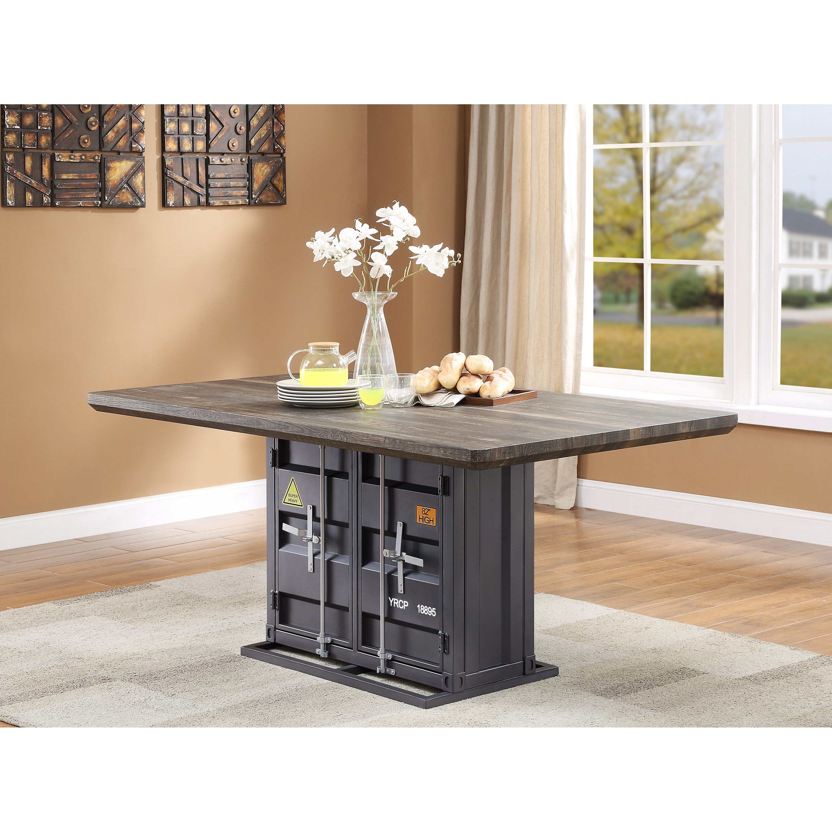 Acme Furniture Forbes 72120 Contemporary Dining Table with Marble