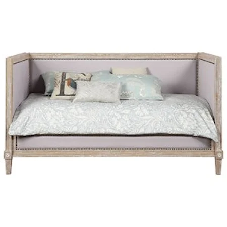 Rustic Twin Upholstered Daybed with Nailhead Trim