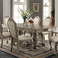 Rectangle Double Pedestal Dining Table With Leaves