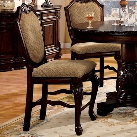 Fabric Upholstered Shield Back Counter Height Dining Chair