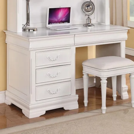 Traditional Youth Three-Drawer Computer Desk