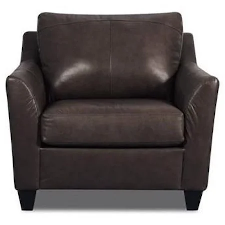 Contemporary Chair in Top Grain Leather Match