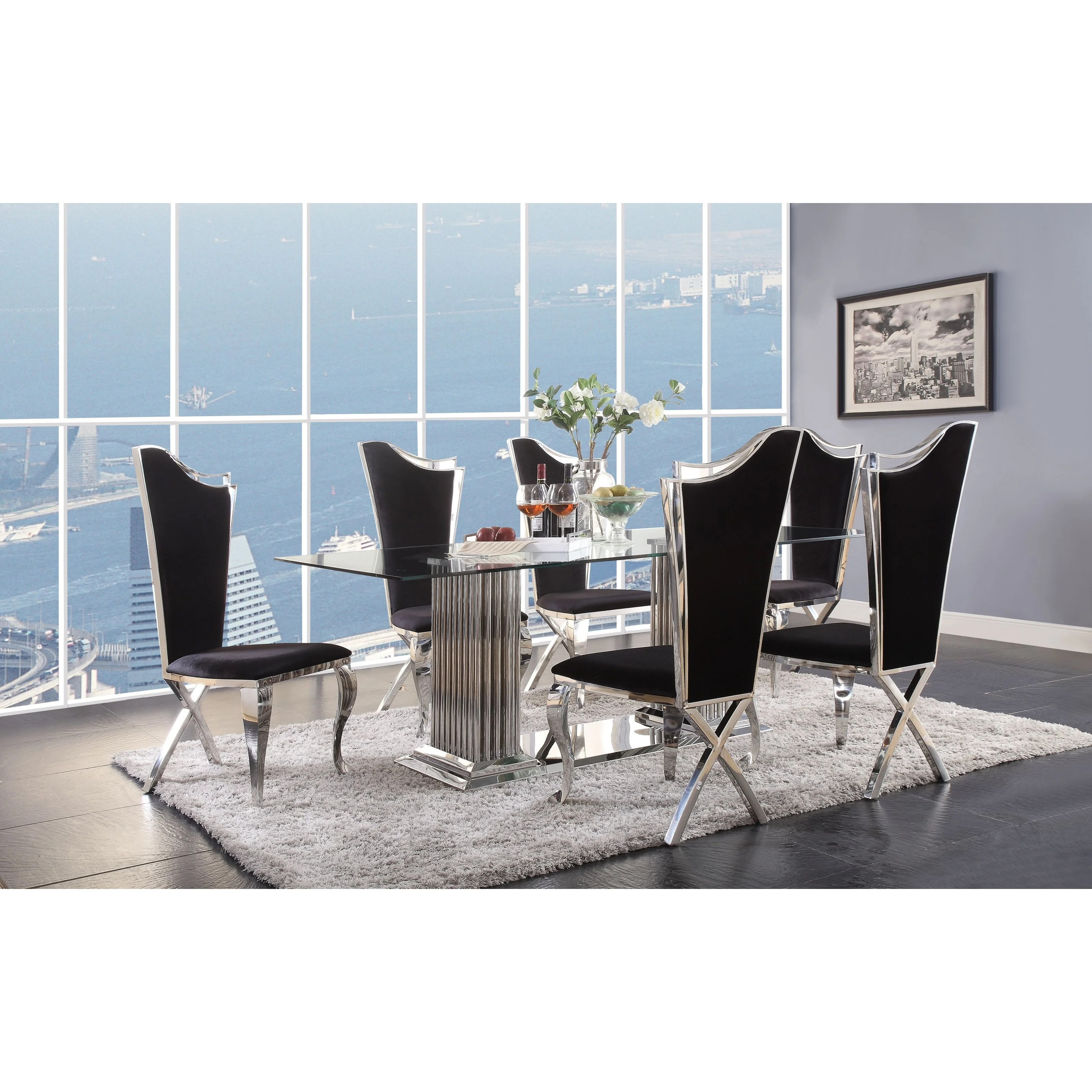 Acme Furniture Cyrene 62075 Dining Table w/Double Pedestal | Broadway ...