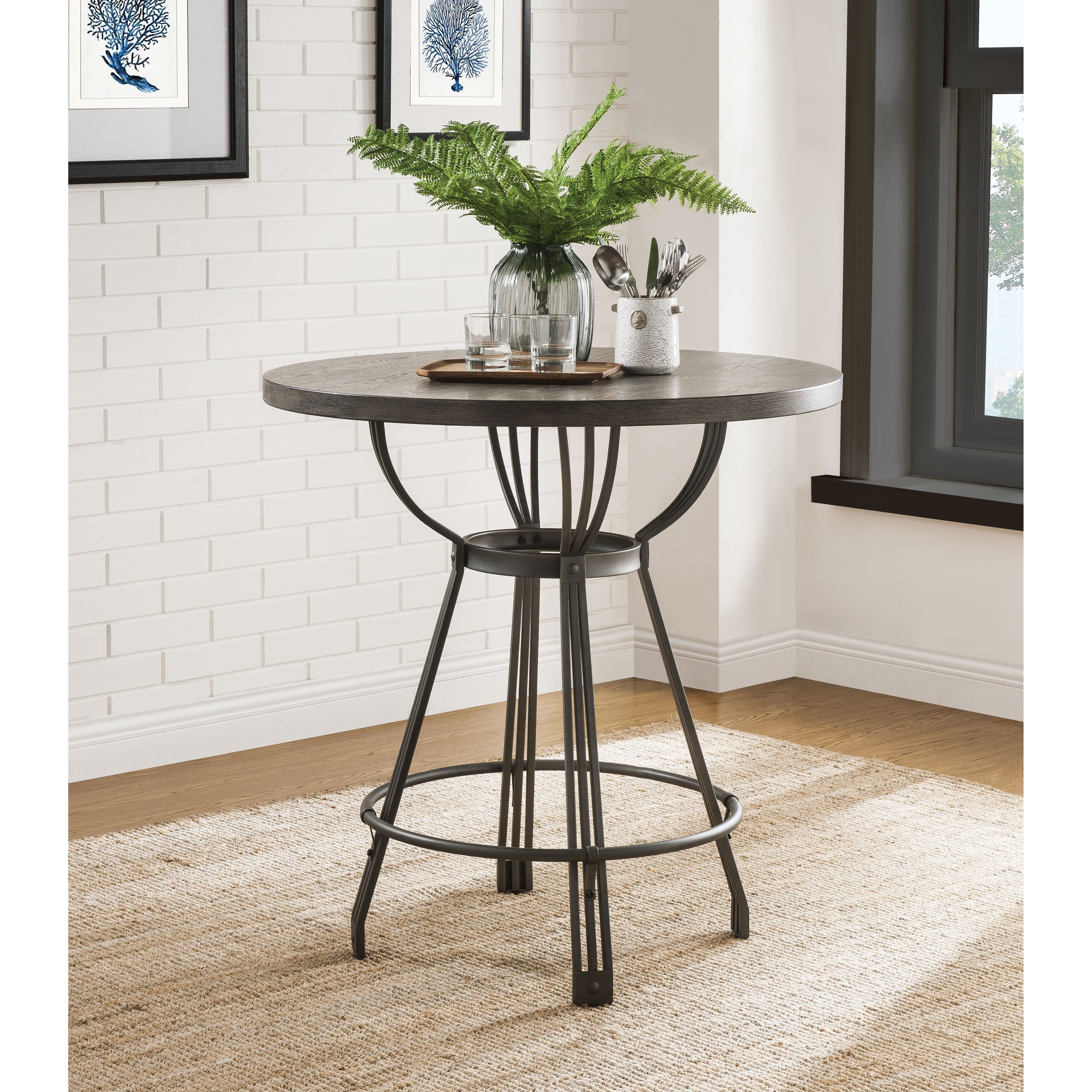 Acme Furniture Davin 71885 Industrial Counter Height Dining Set with 4