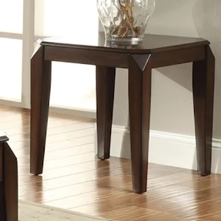Transitional End Table with Tapered Legs
